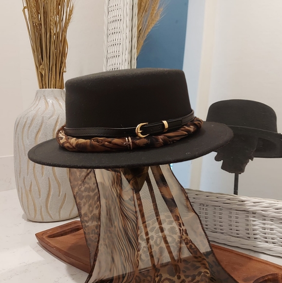 Black Wool Fedora Hat - Picture 1 of 3